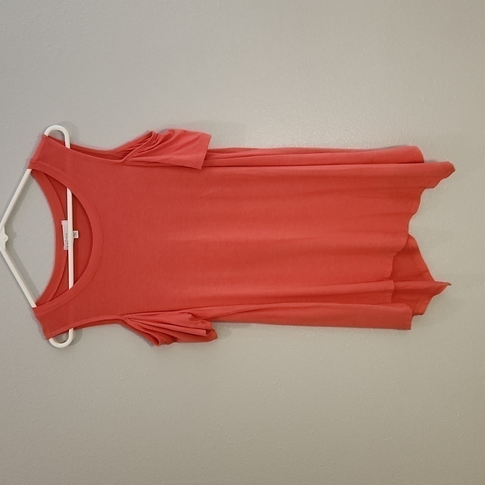 Fever WOMANS CORAL OPEN SHOLDER lONG FLOWY TOP SZ MEDIUM
